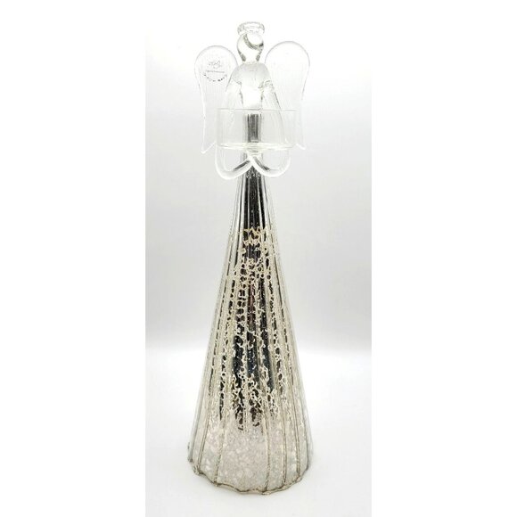 Lenox Silver Votive Holder Candle Angel Mercury Glass 11.5" New opened Box - Picture 1 of 12